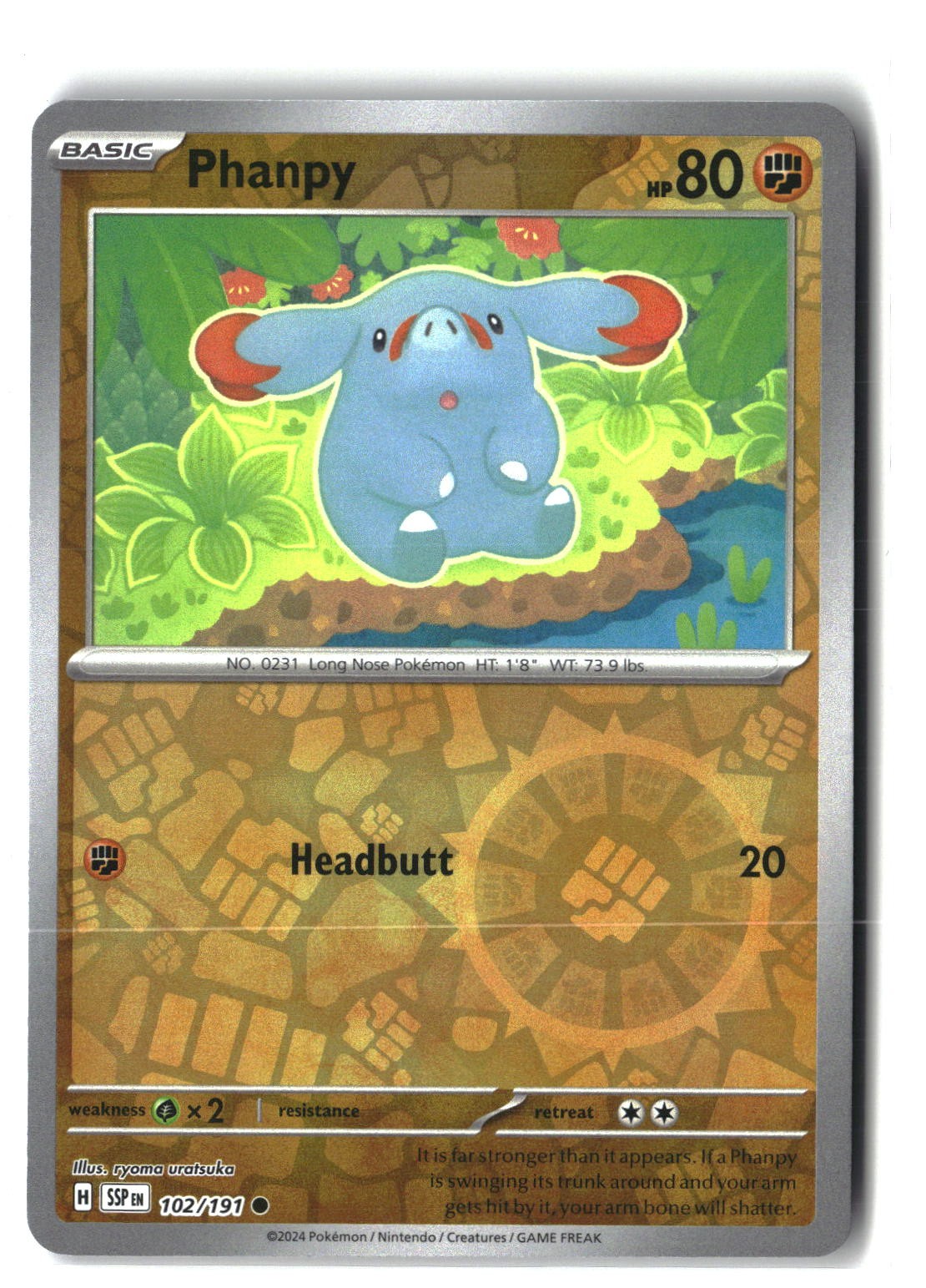 Phanpy Reverse Holofoil NM (Surging Sparks 102/191)