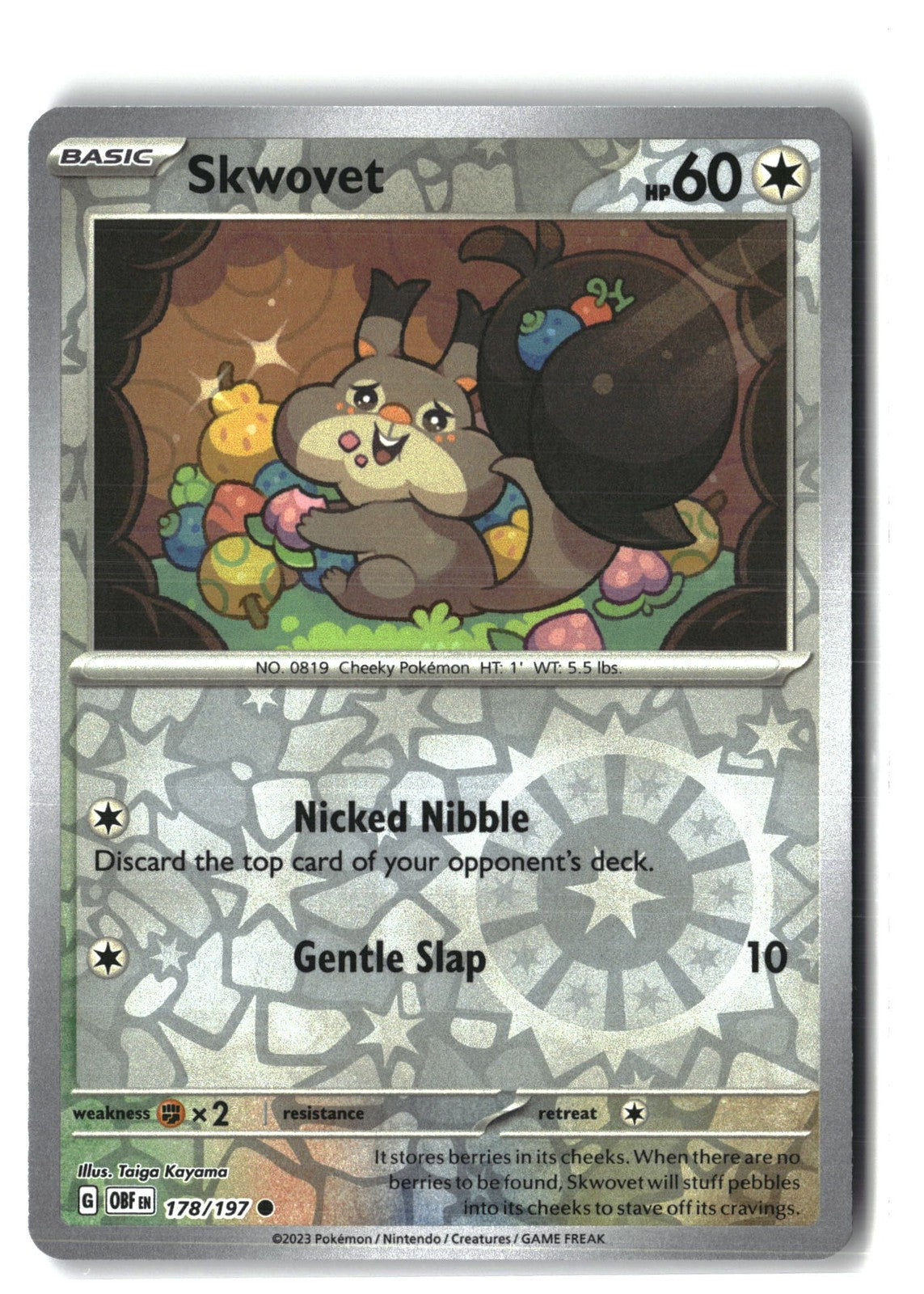 Skwovet Reverse Holofoil NM (Obsidian Flames 178/197)