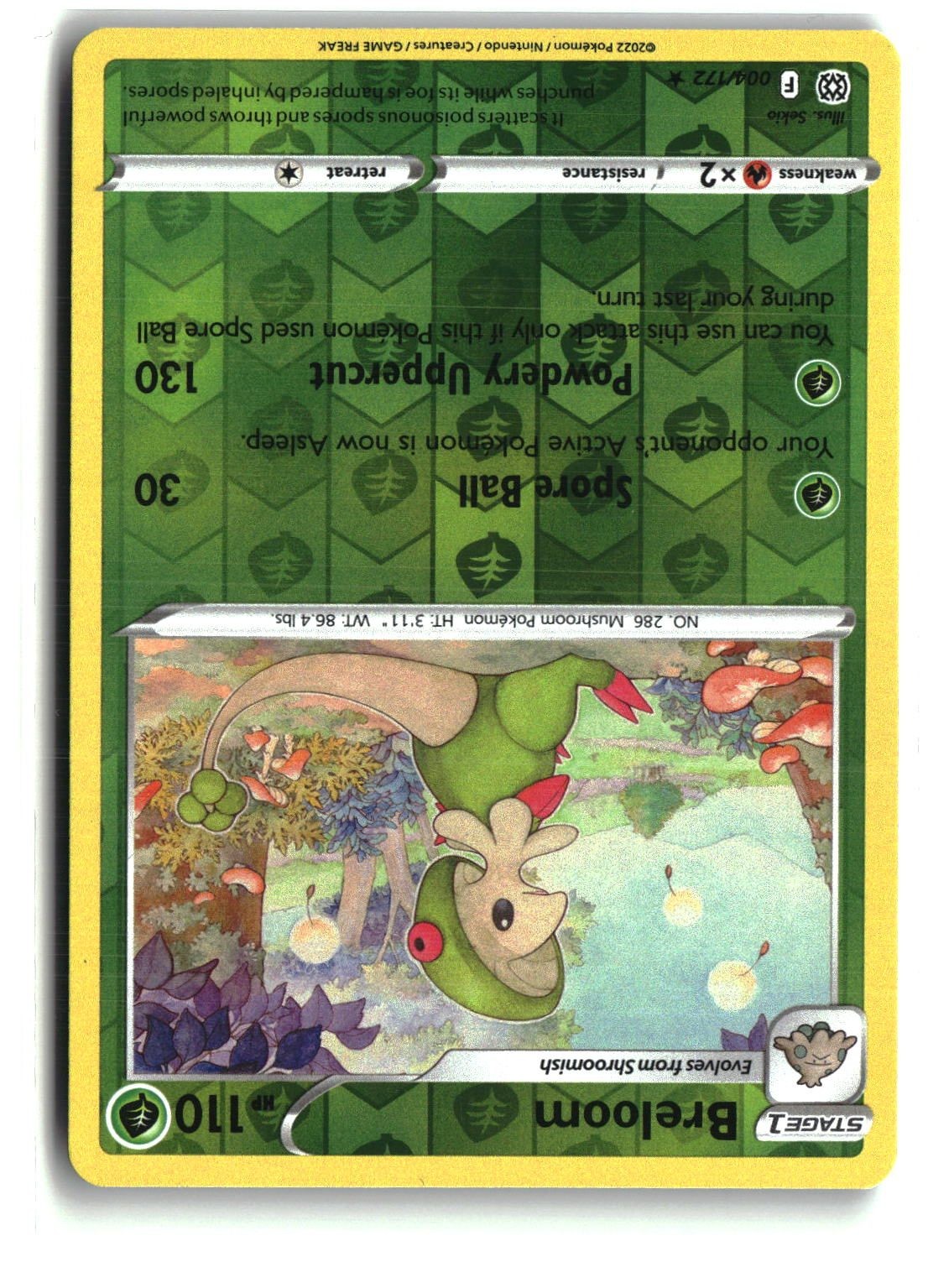Breloom Reverse Holofoil NM (SWSH09: Brilliant Stars 004/172)