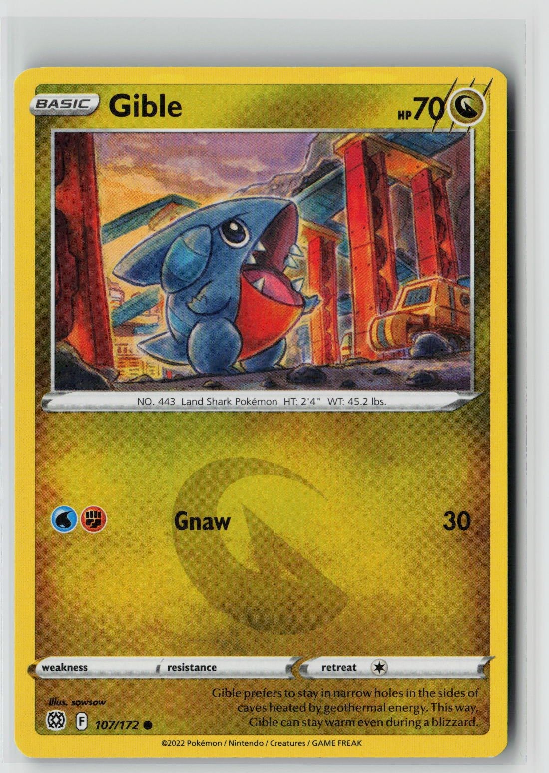 Gible (SWSH09: Brilliant Stars 107/172) NM