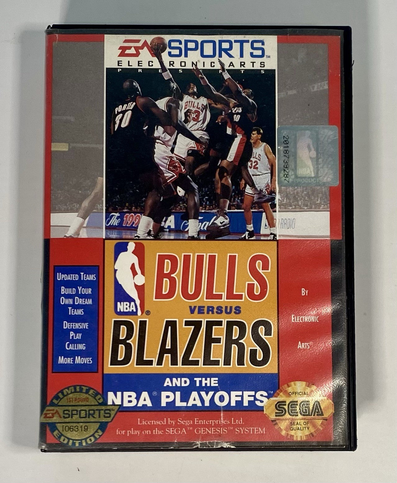 Bulls vs. Blazers and the NBA Playoffs Sega Genesis 1993 CIB W/ Case & Manual