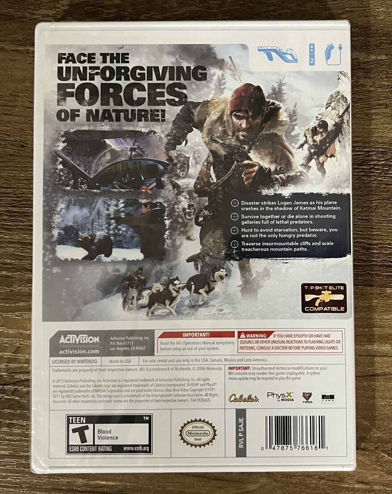 Cabela's Survival: Shadows of Katmai (Nintendo Wii 2011) New Factory Sealed