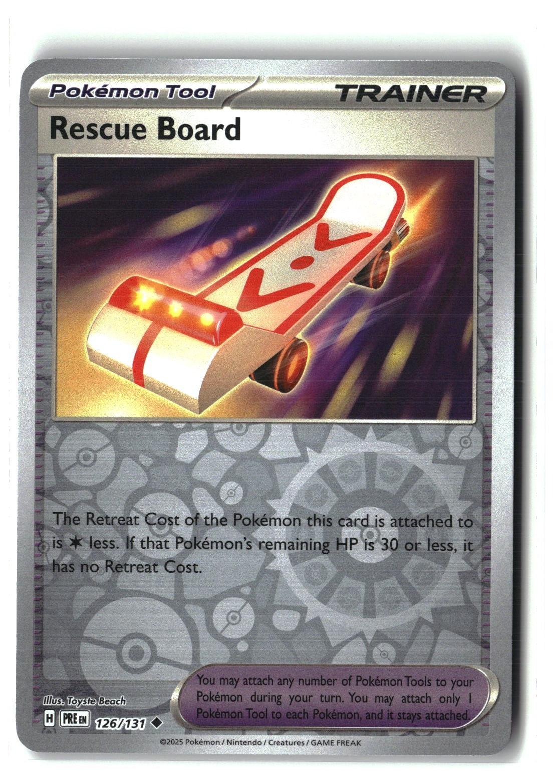 Rescue Board Reverse Holofoil NM (SV: Prismatic Evolutions 126/131)