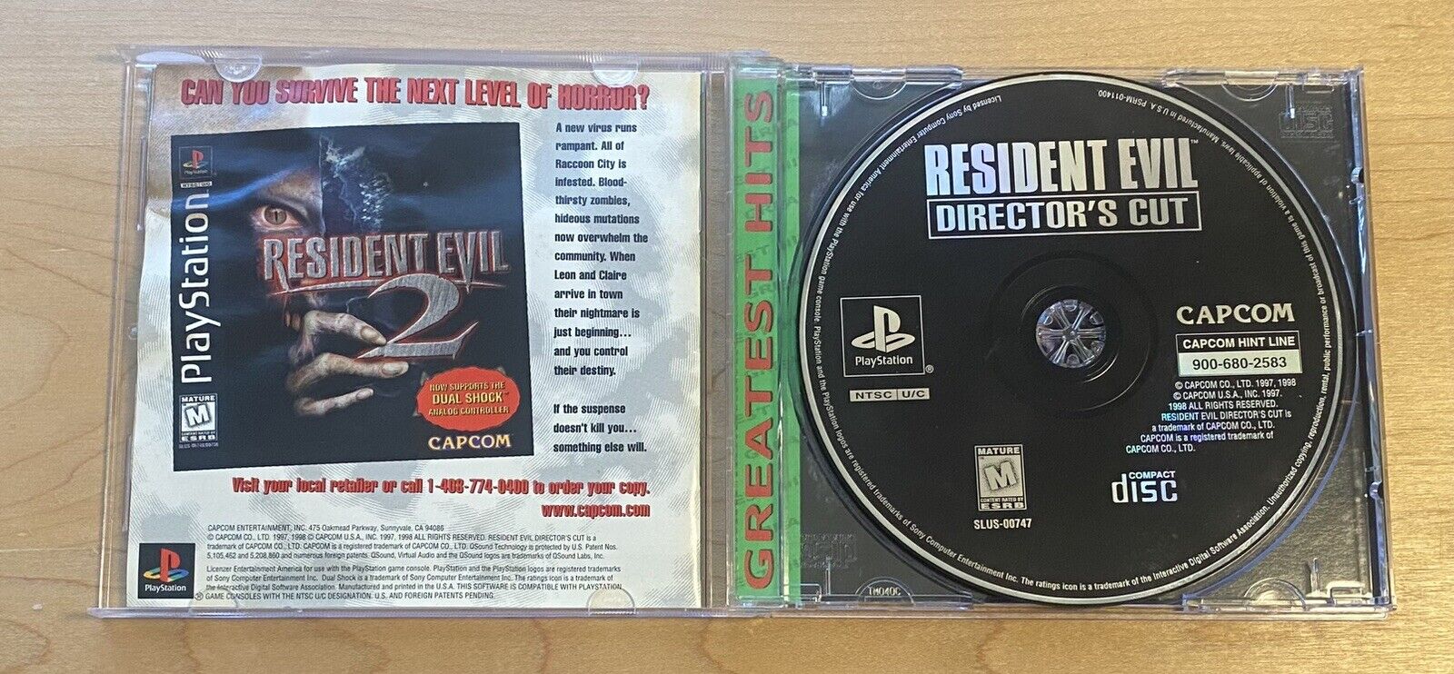 Resident Evil Director's Cut (Sony PlayStation PS1, 1998) CIB Tested, Read Desc