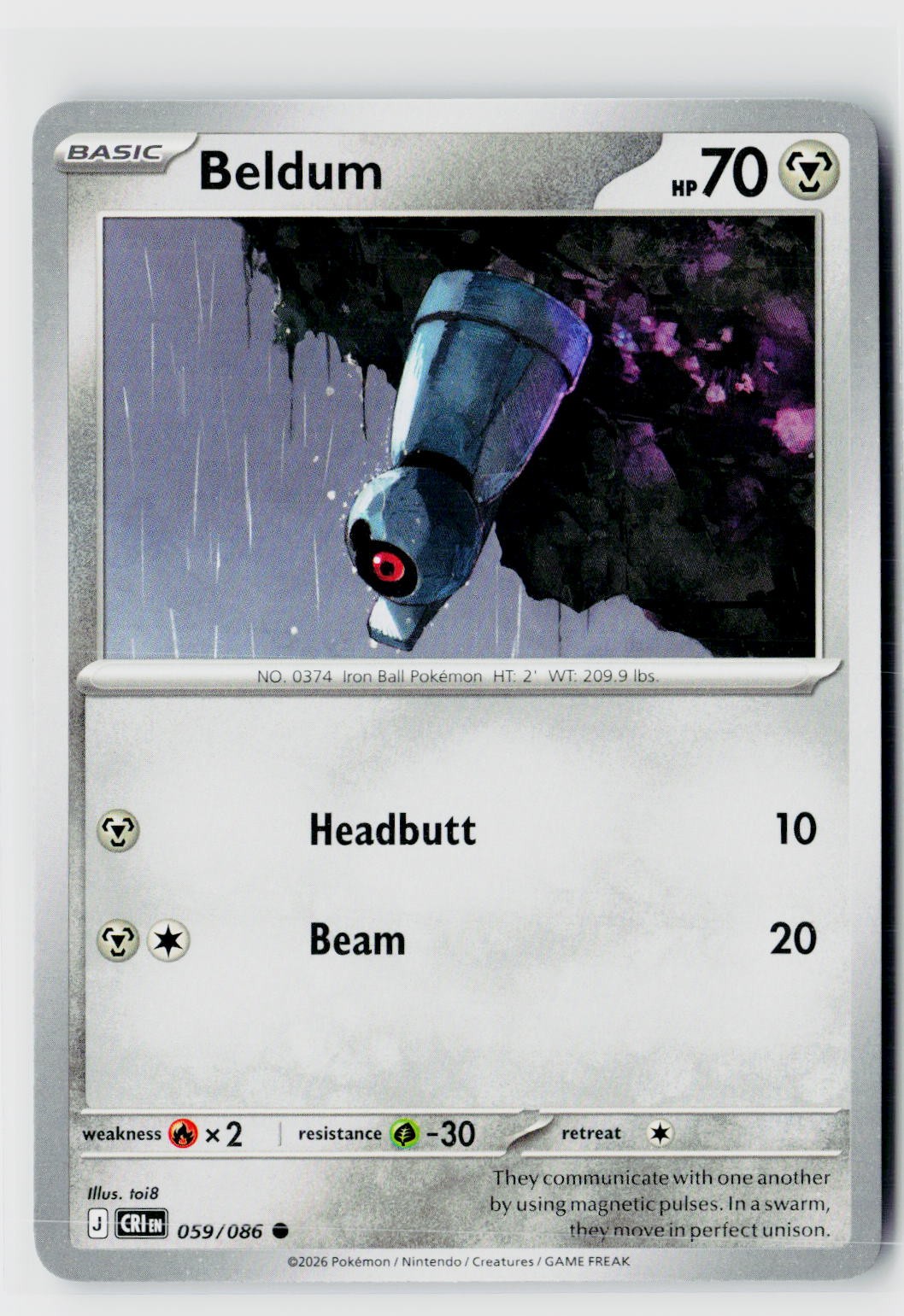 Beldum (Chaos Rising 059/086) NM
