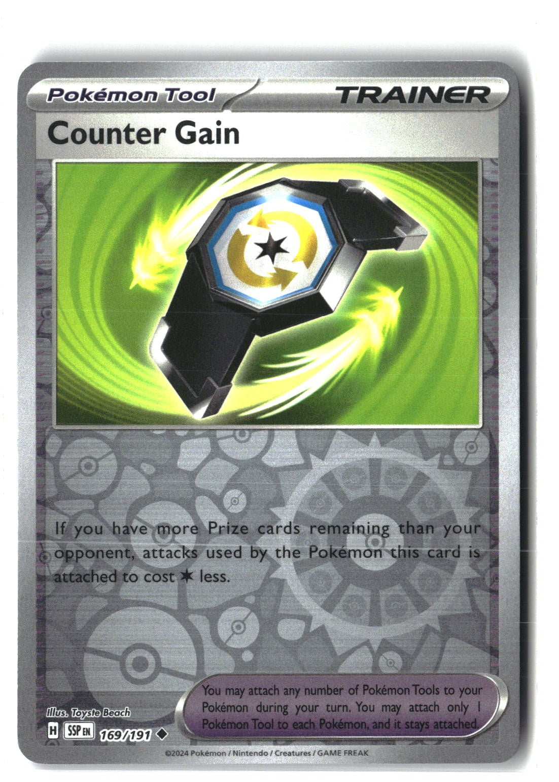 Counter Gain Reverse Holofoil NM (Surging Sparks 169/191)