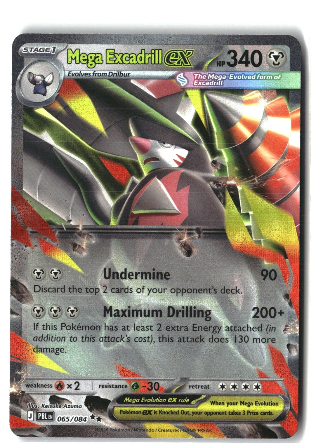 Mega Excadrill ex Holofoil NM (Pitch Black 065/084)