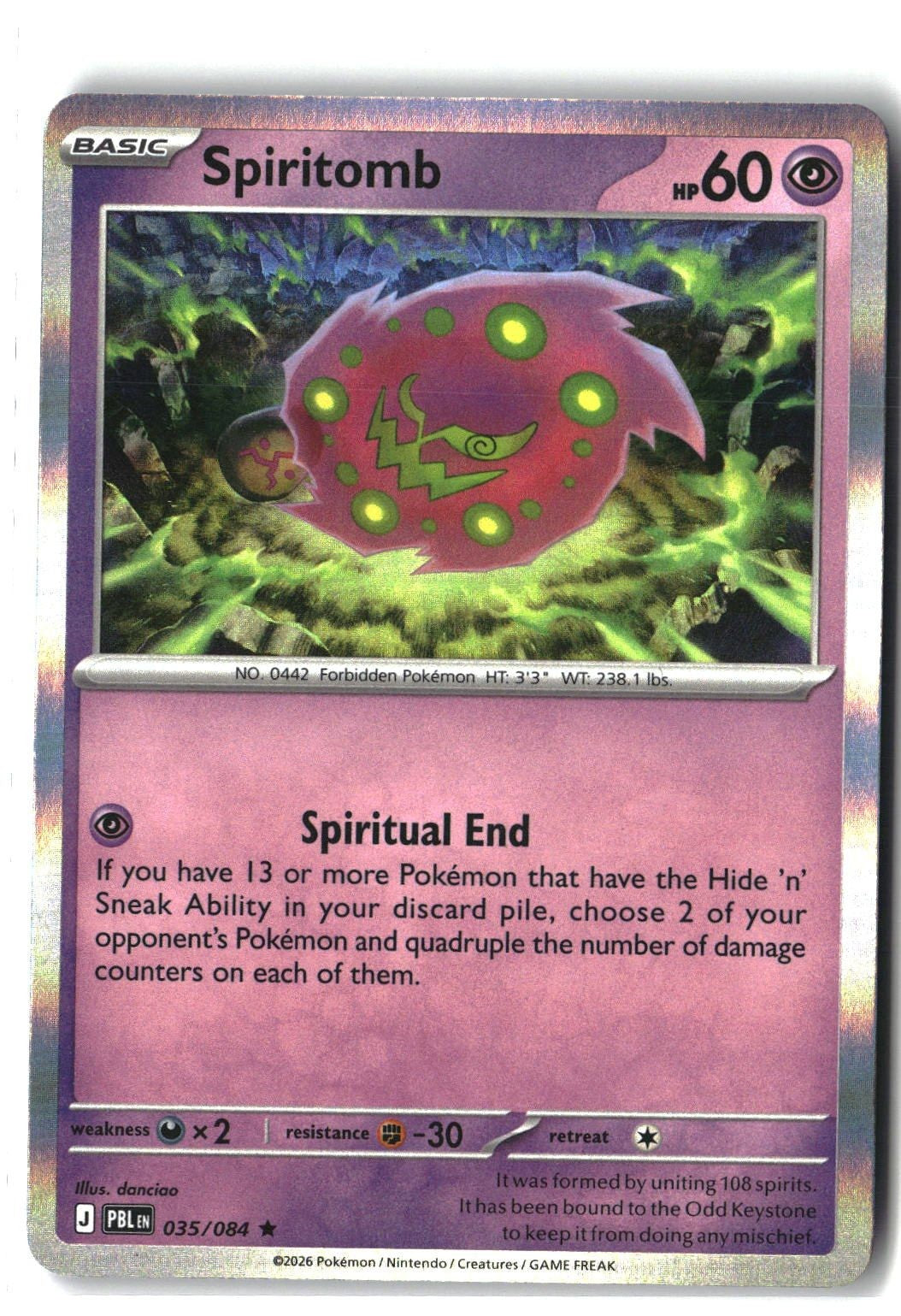 Spiritomb Holofoil NM (Pitch Black 035/084)