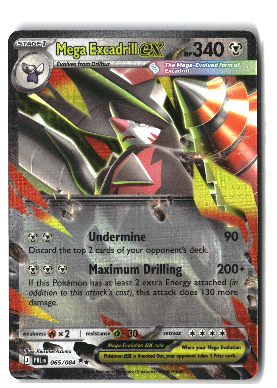 Mega Excadrill ex Holofoil NM (Pitch Black 065/084)