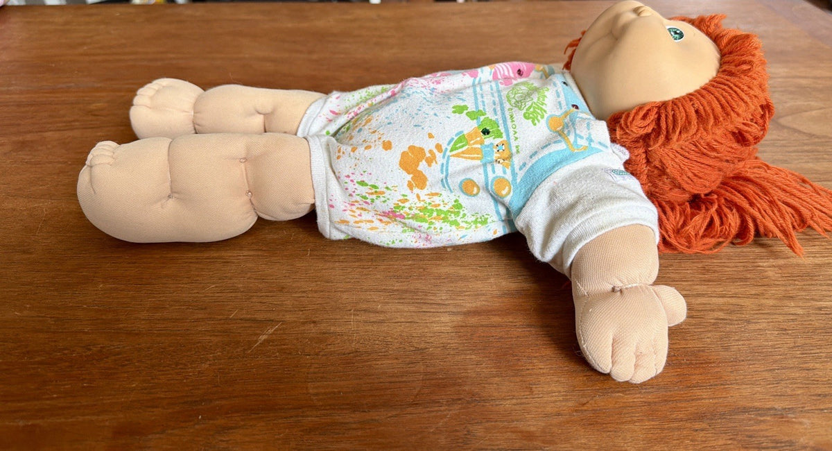 Cabbage Patch Doll 1978 1982 Xavier Roberts Green Eyes & Red Hair, One Piece Pjs