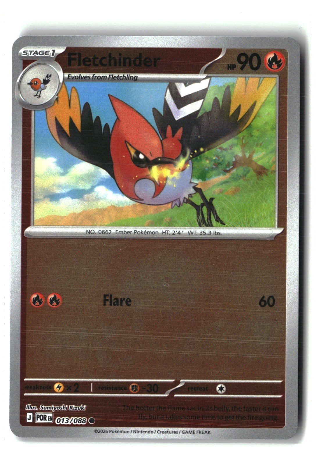 Fletchinder Reverse Holofoil NM (Perfect Order 013/088)
