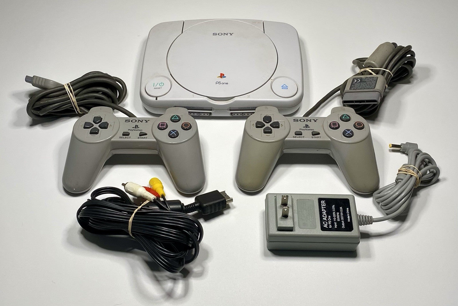 Sony Playstation One PS1 Slim Console SCPH-101 Bundled W/ 2 Controllers, Tested