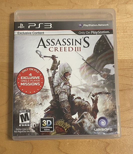 Assassin's Creed 3 ( PlayStation 3 PS3, 2012) CIB W/ Manual, Authentic & Tested