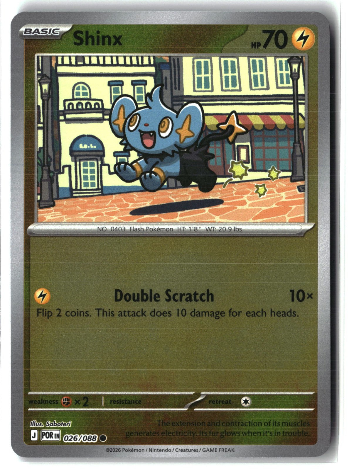 Shinx Reverse Holofoil NM (Perfect Order 026/088)