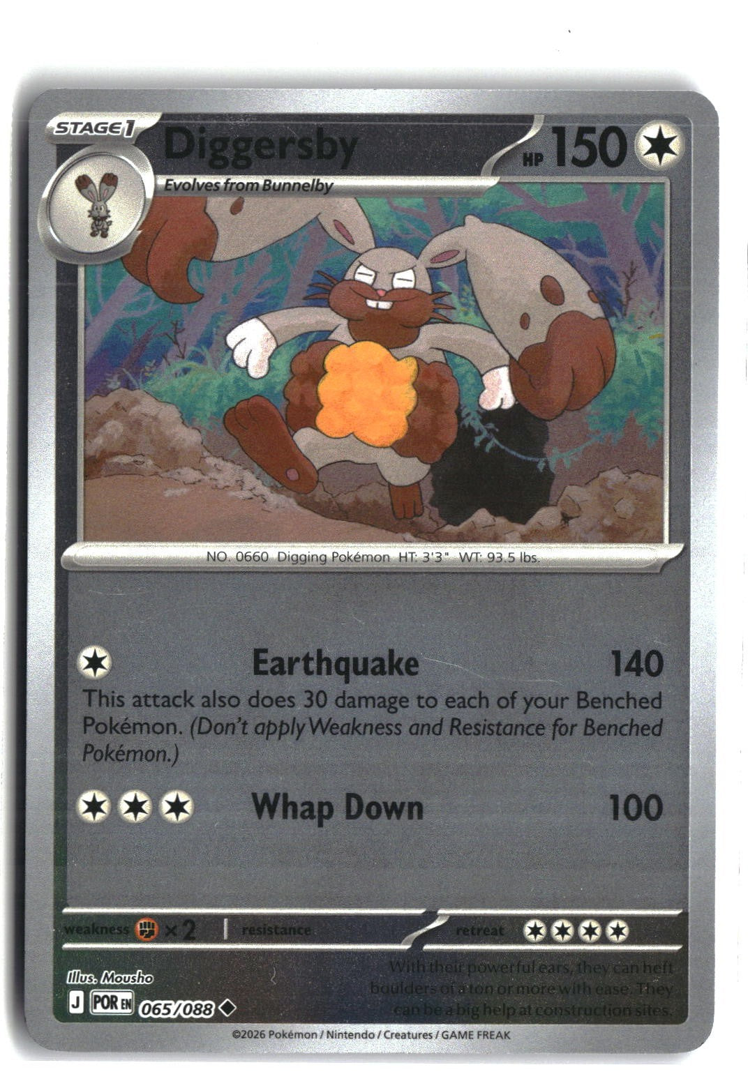 Diggersby Reverse Holofoil NM (Perfect Order 065/088)