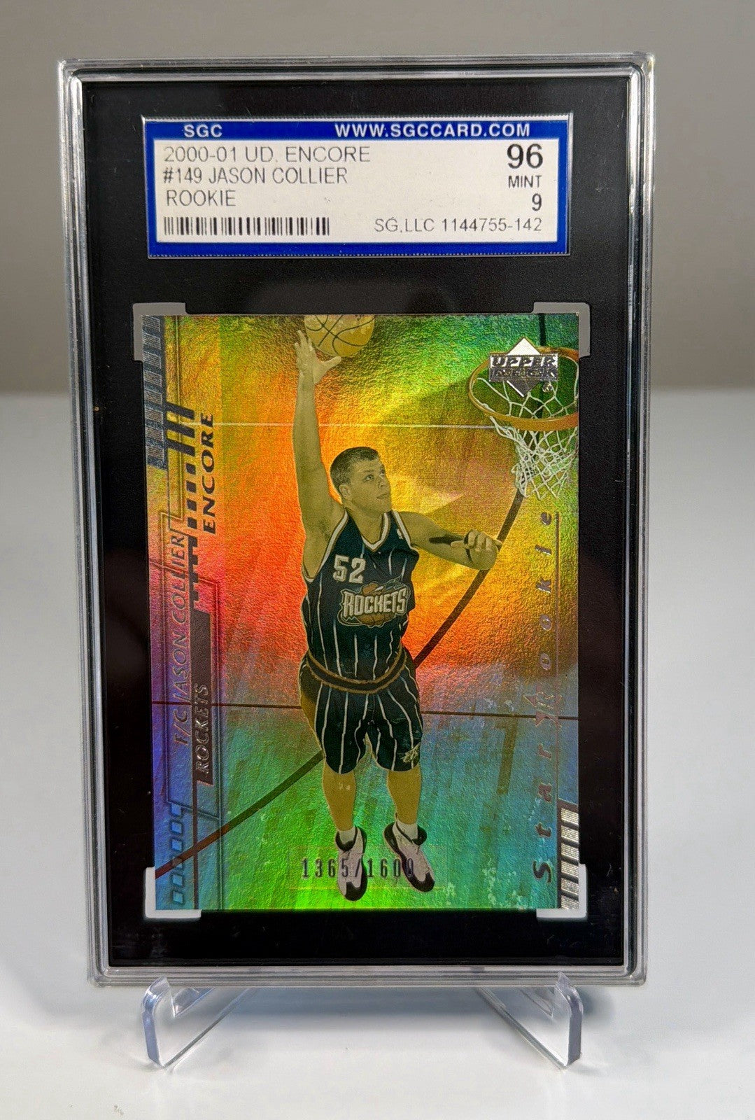 2000-01 UPPER DECK ENCORE JASON COLLIER #149 SGC 96 MINT 9 Holo 1365/1600