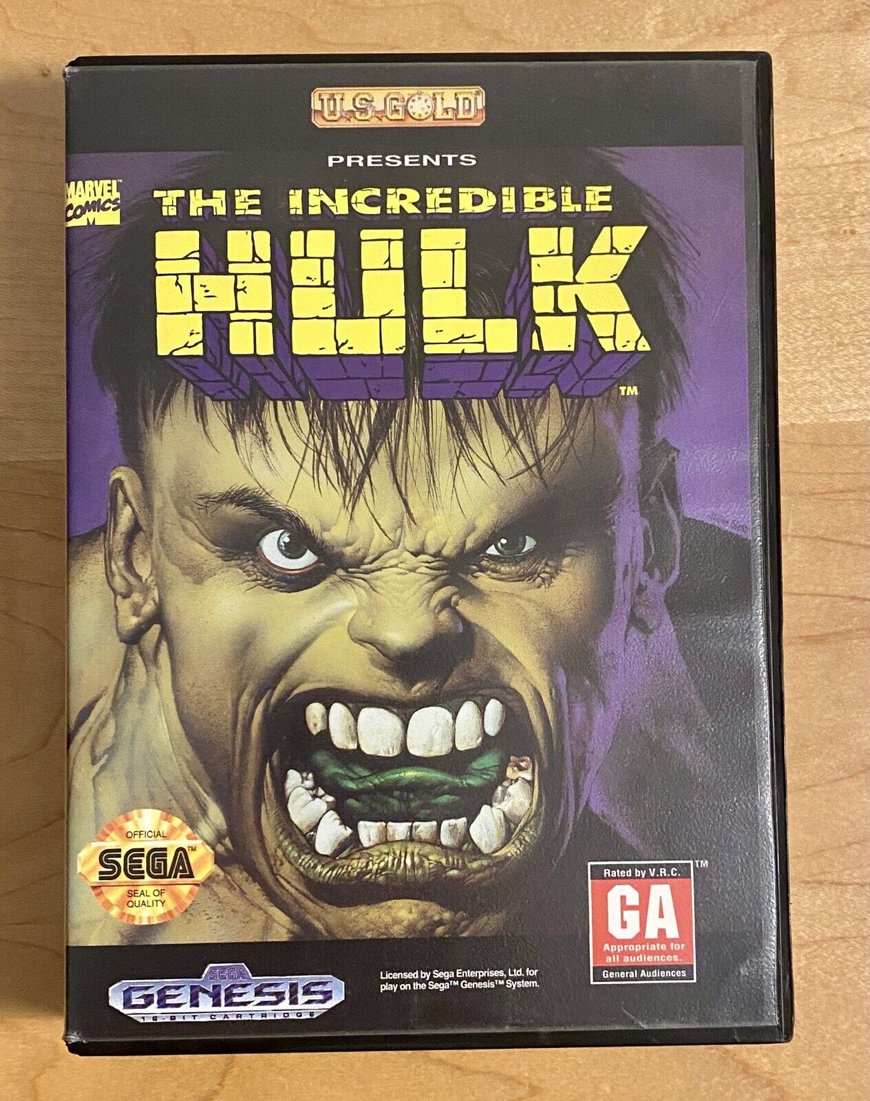 Incredible Hulk (Sega Genesis, 1994) No Manual, Authentic, Cleaned, & Tested