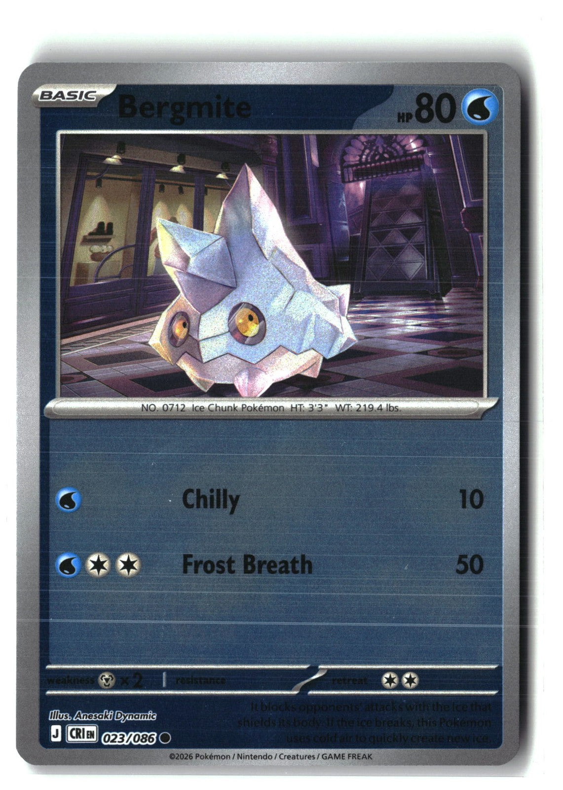 Bergmite Reverse Holofoil NM (Chaos Rising 023/086)