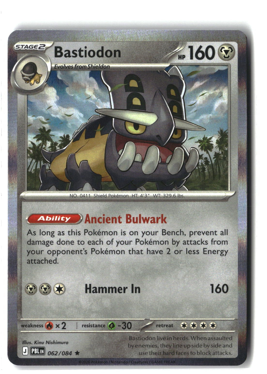 Bastiodon Holofoil NM (Pitch Black 062/084)