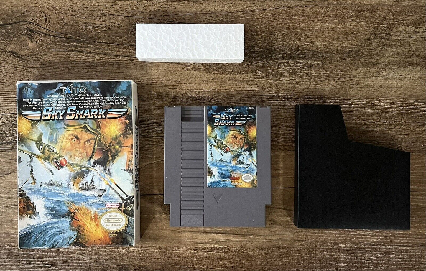 Sky Shark (Nintendo NES, 1989) Tested & Working! Game, Box!