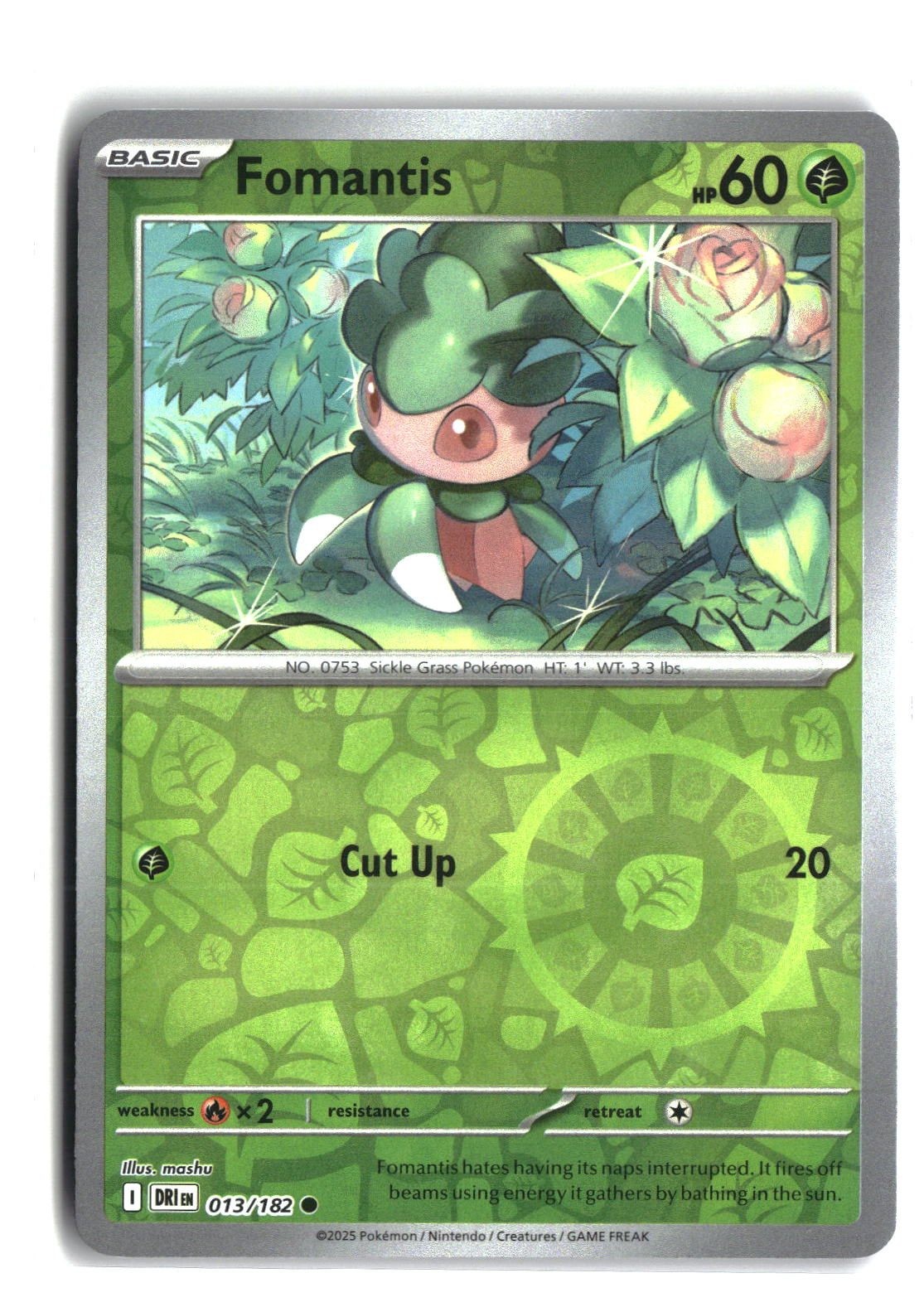 Fomantis Reverse Holofoil NM (Destined Rivals 013/182)