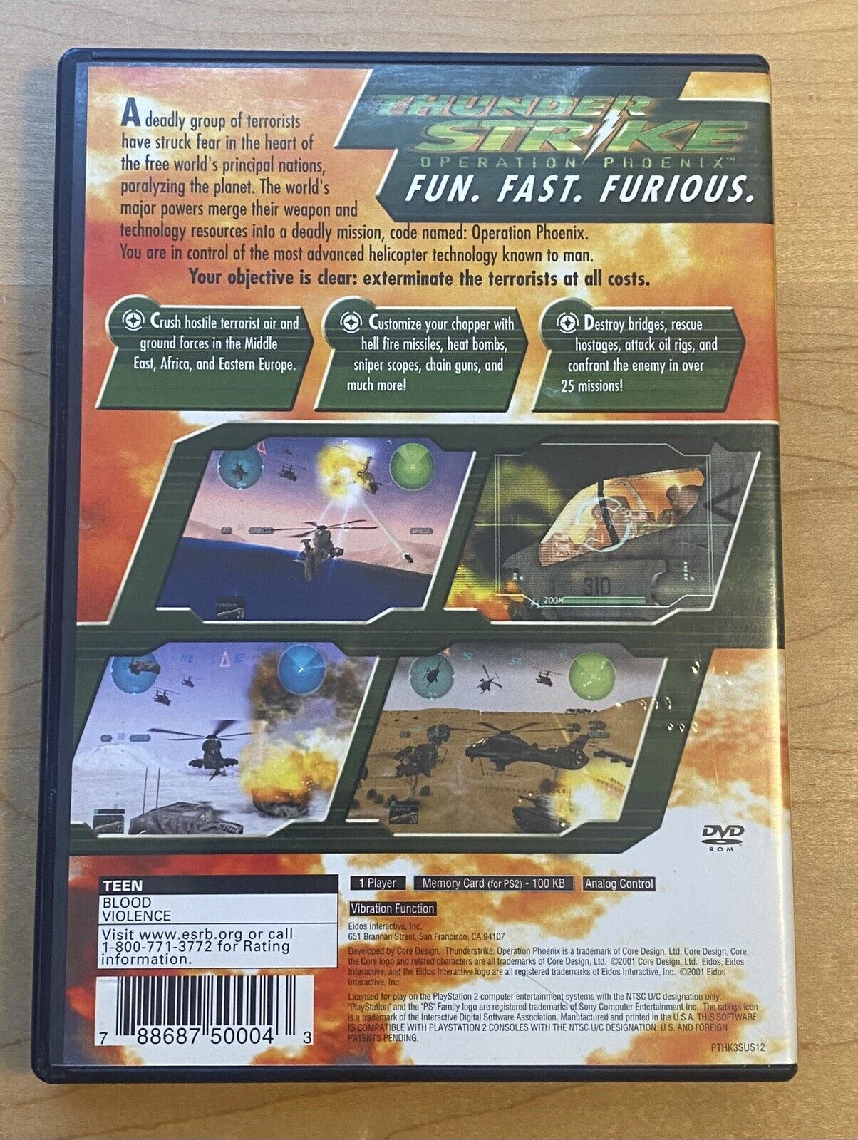 ThunderStrike Operation Phoenix (PlayStation 2 PS2 2001) CIB W/ Manual & Reg