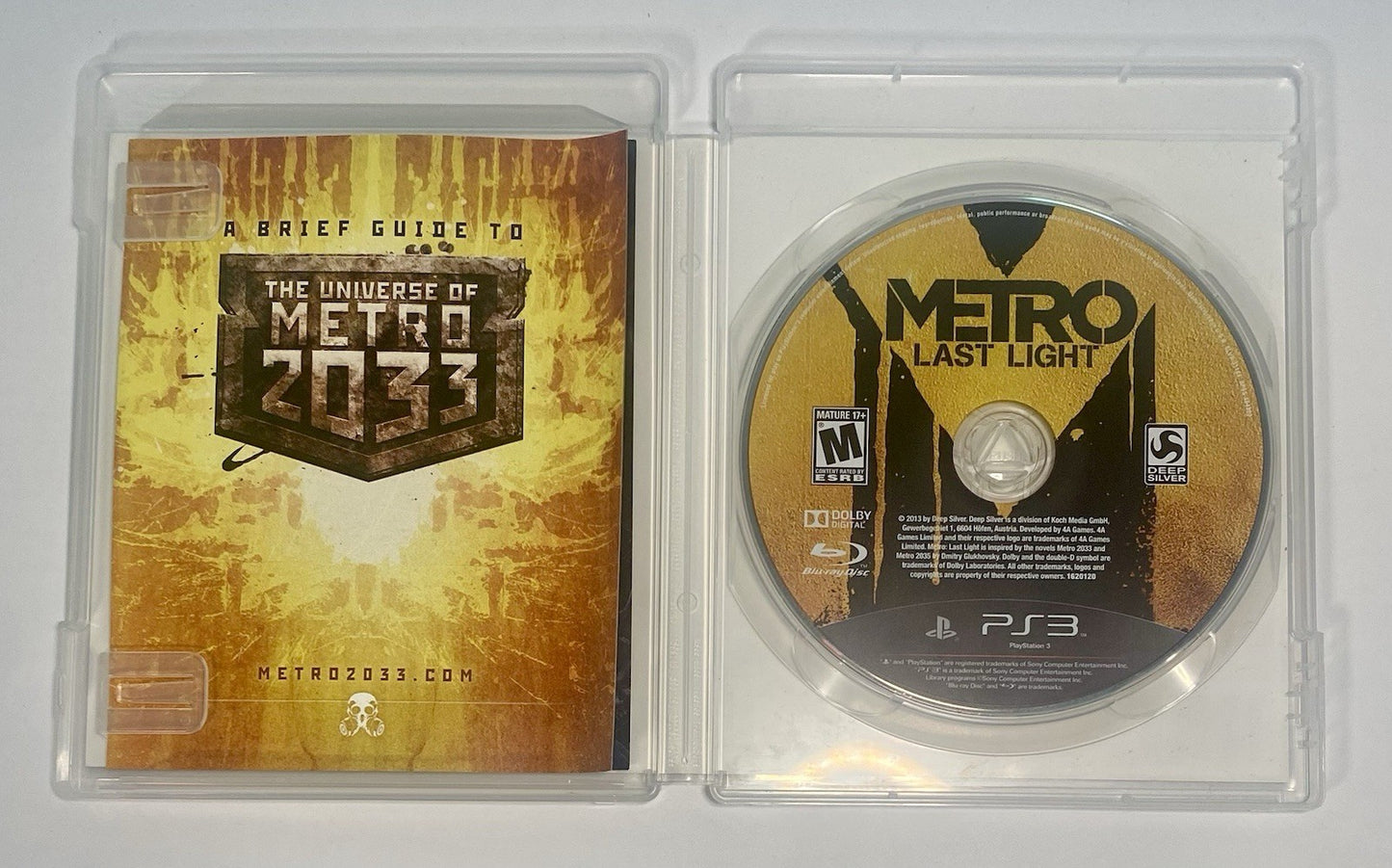 Metro Last Light Limited Edition PS3 PlayStation 3 CIB W/ Manual Inserts, Tested