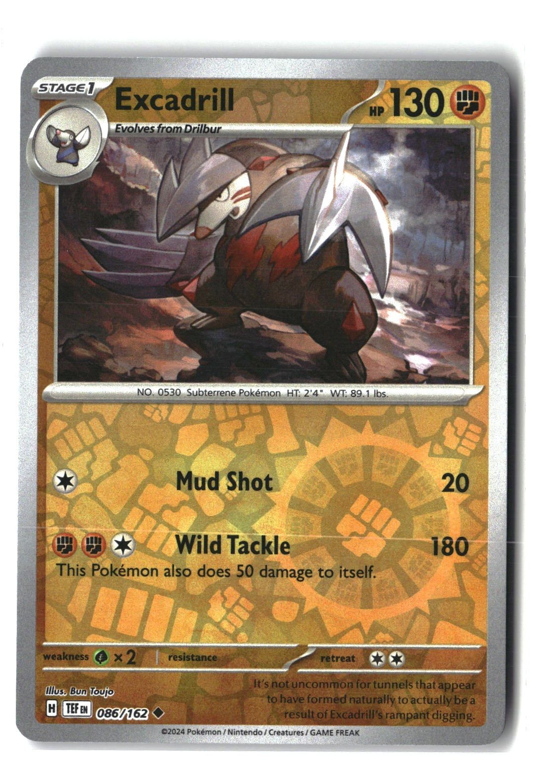 Excadrill Reverse Holofoil NM (Temporal Forces 086/162)