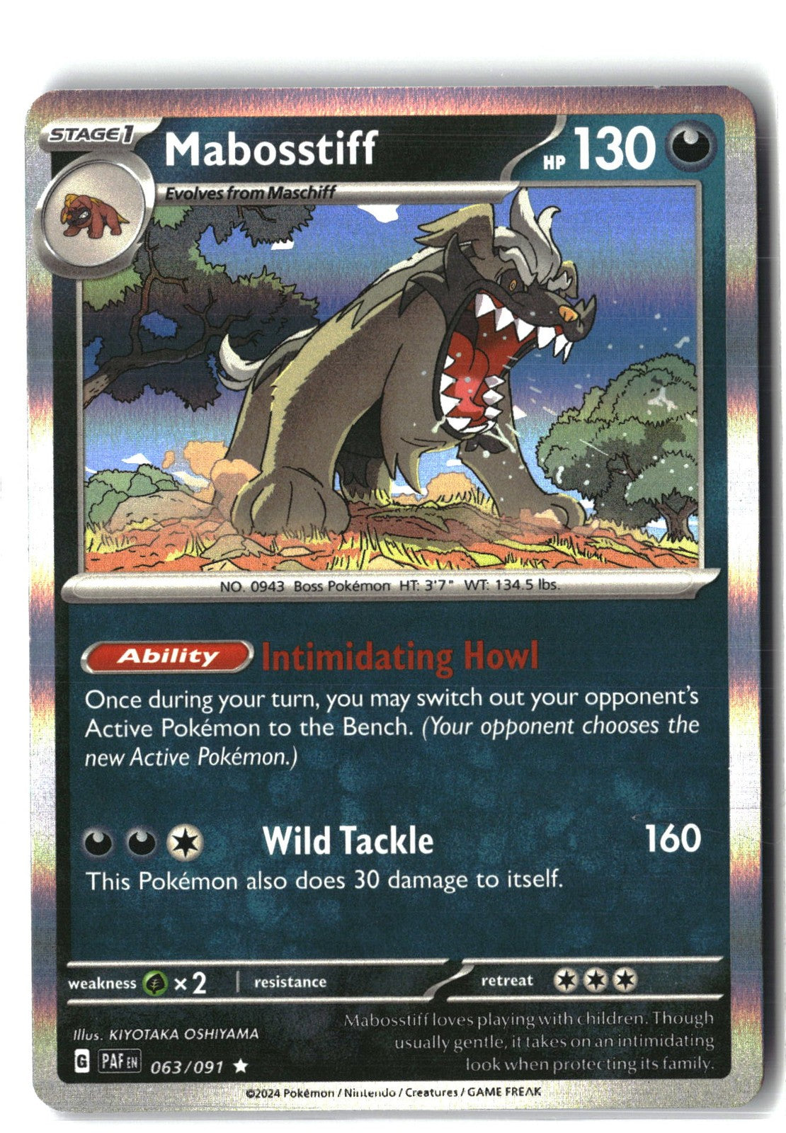 Mabosstiff Holofoil NM (SV: Paldean Fates 063/091)