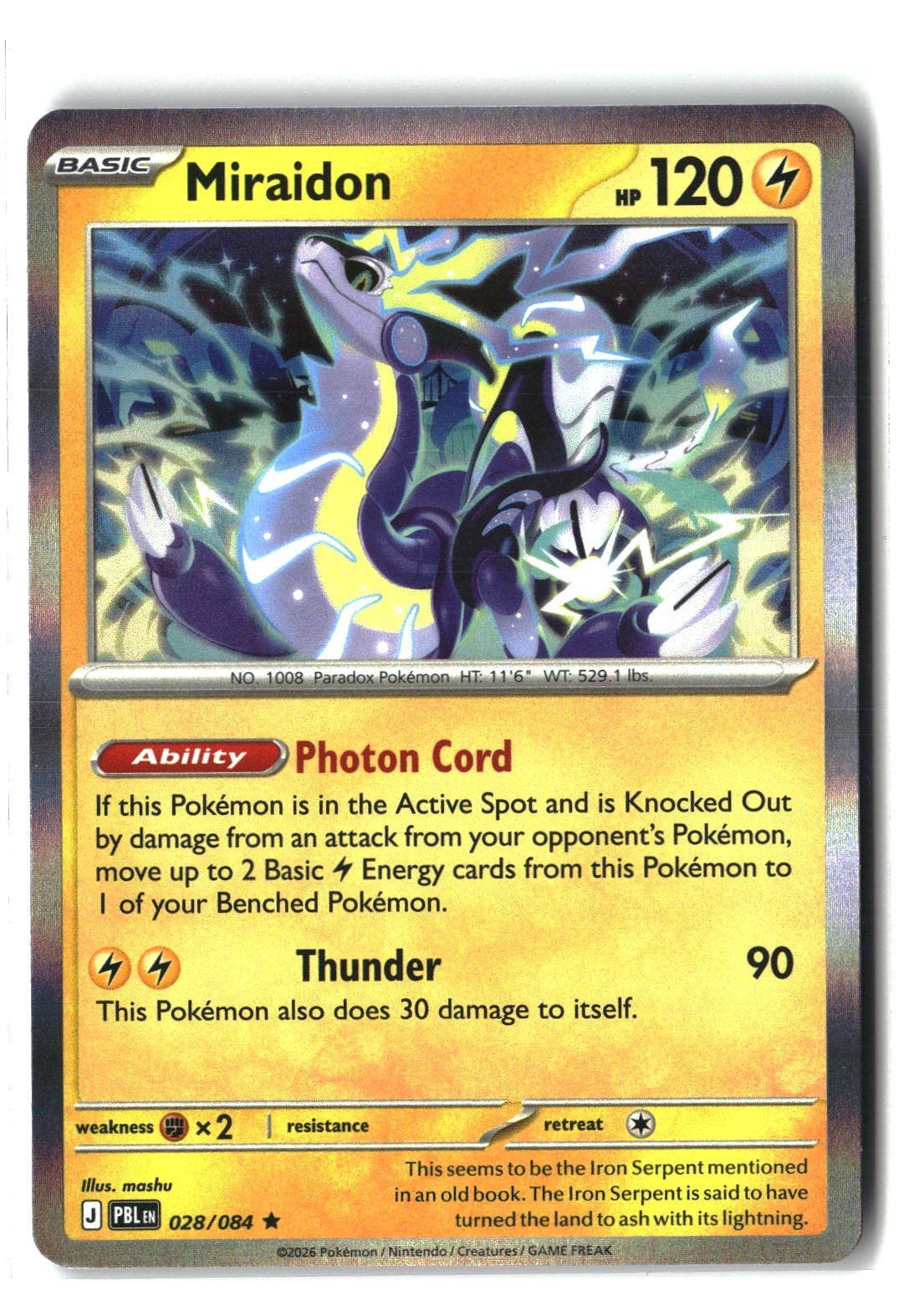 Miraidon Holofoil NM (Pitch Black 028/084)