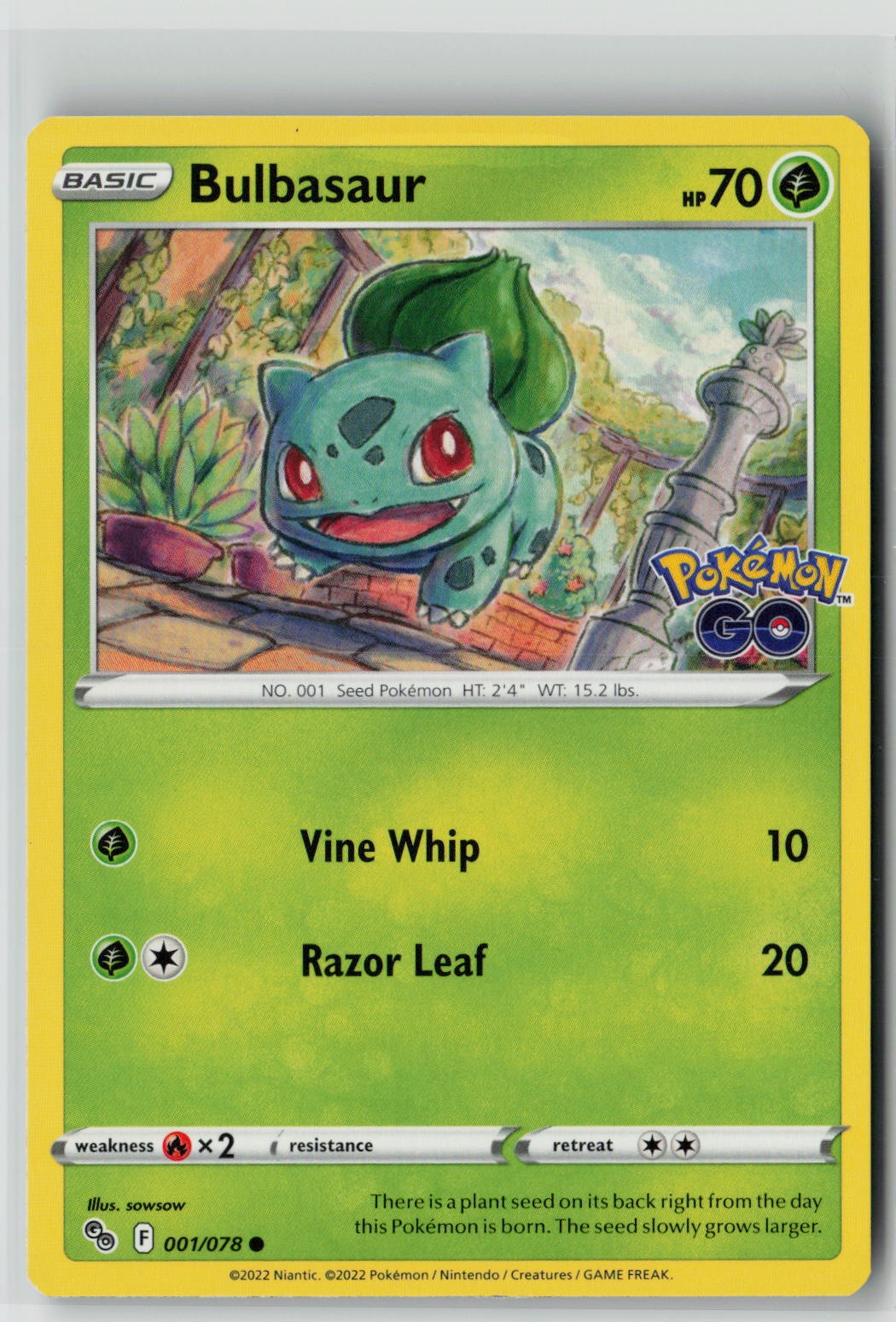 Bulbasaur (Pokemon GO 001/078) NM