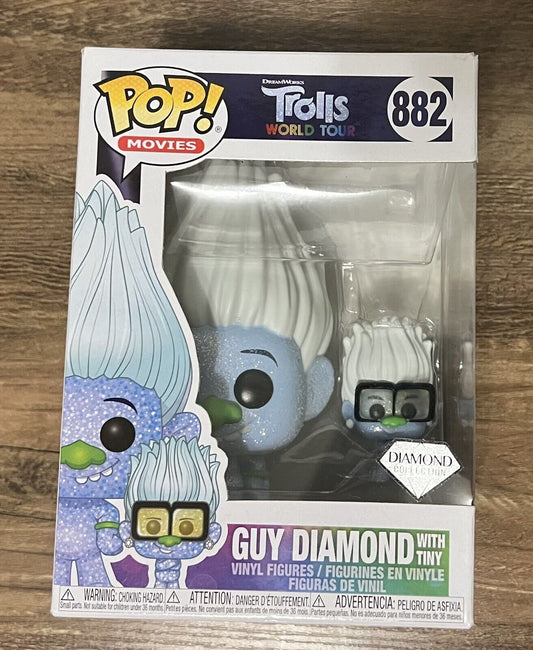 Funko Pop! Movies GUY DIAMOND with TINY #882 Trolls World Tour IN STOCK 