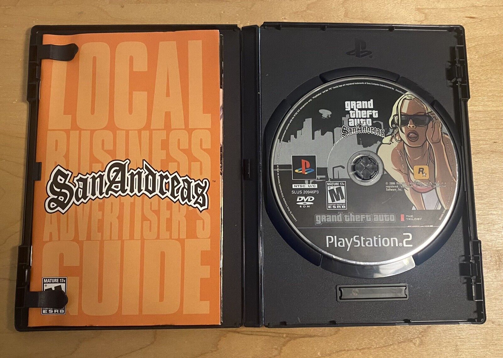 Grand Theft Auto San Andreas (PlayStation 2 PS2 2004) CIB W/ Map & Manual Tested