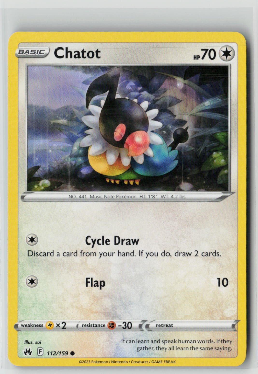 Chatot (SWSH: Crown Zenith 112/159) NM
