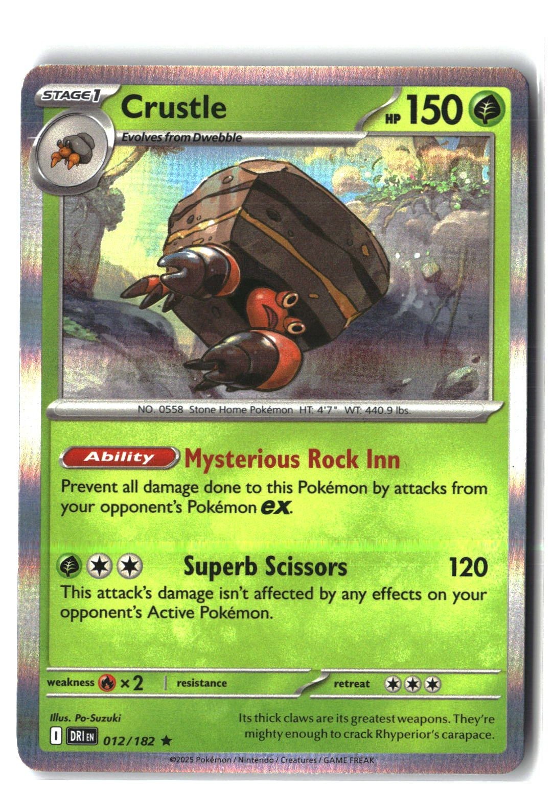 Crustle Holofoil NM (Destined Rivals 012/182)
