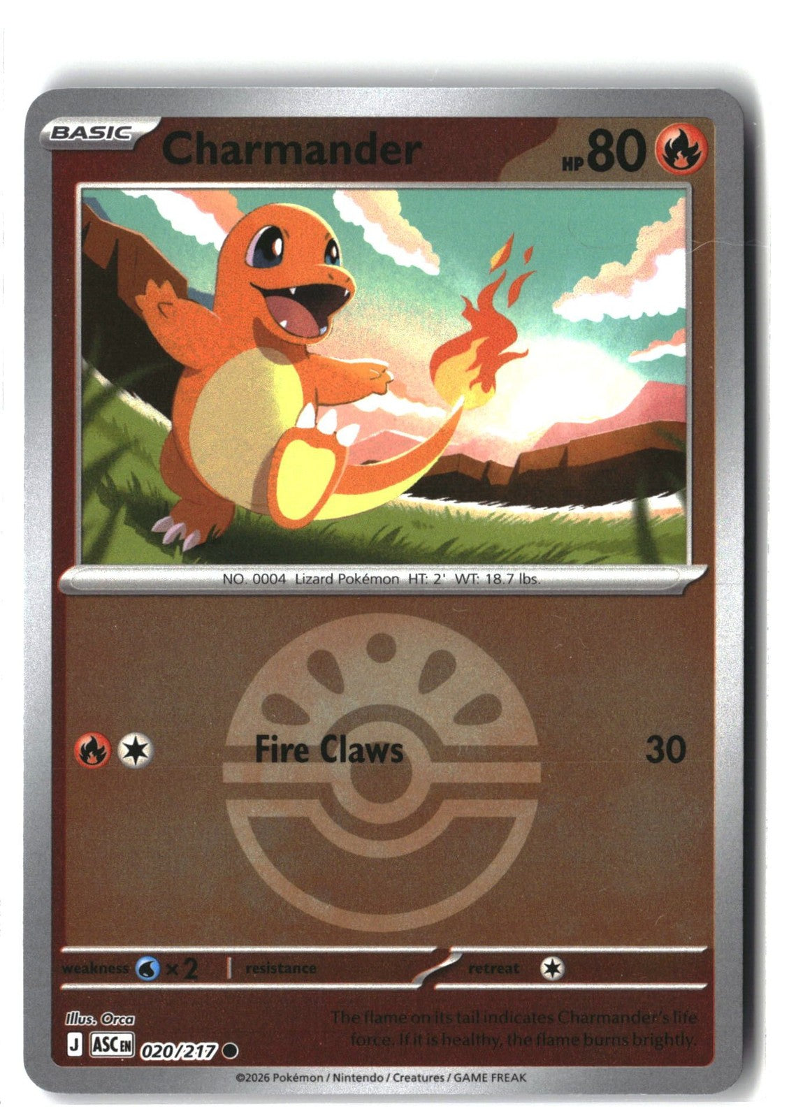 Charmander (Friend Ball) Reverse Holofoil NM (ME: Ascended Heroes 020/217)