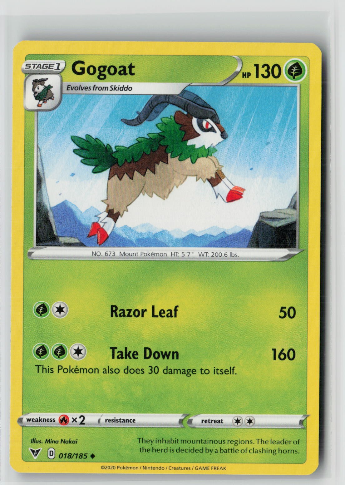 Gogoat (SWSH04: Vivid Voltage 018/185) NM