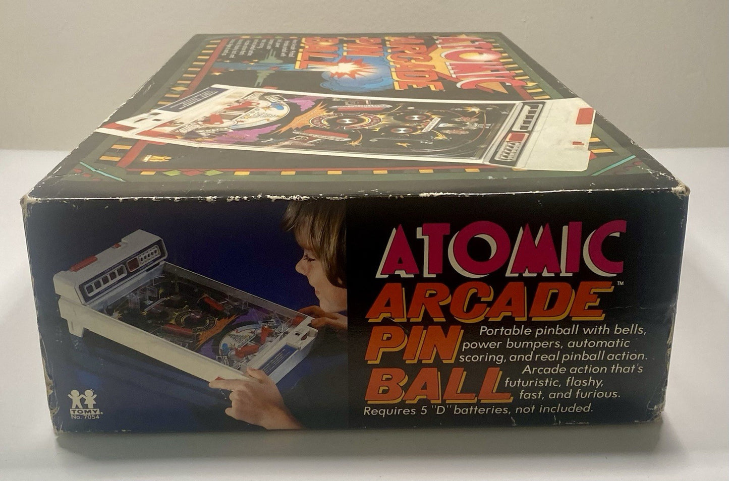 Vintage 1979 TOMY Atomic Arcade Tabletop Pinball Machine In Box, Needs Repair