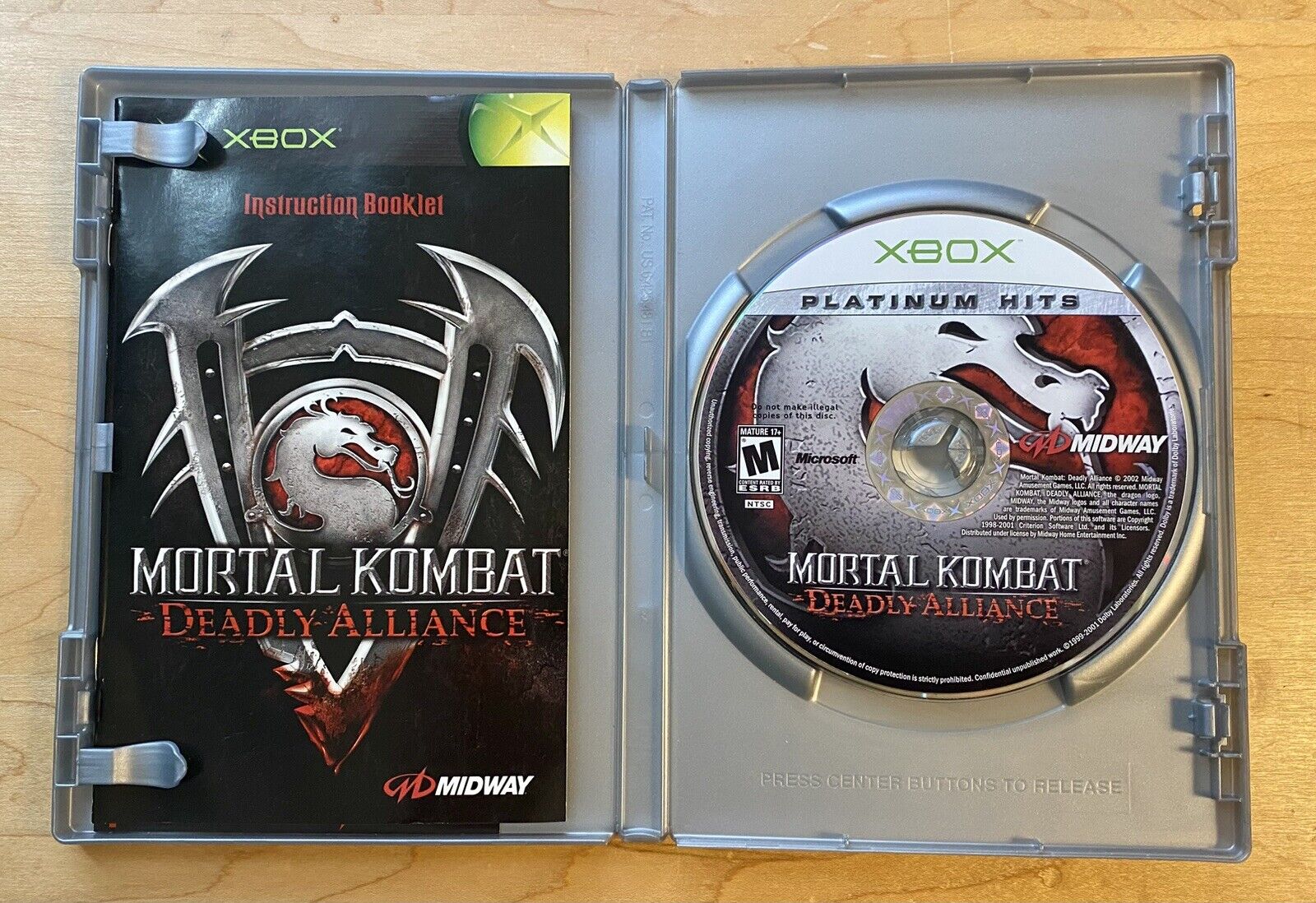 Mortal Kombat: Deadly Alliance (Microsoft Xbox, 2003) CIB W Manual & Reg Card