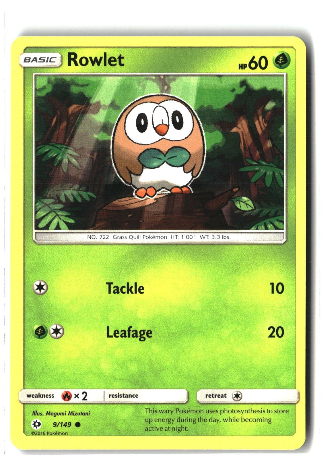 Rowlet (SM Base Set 9/149) NM