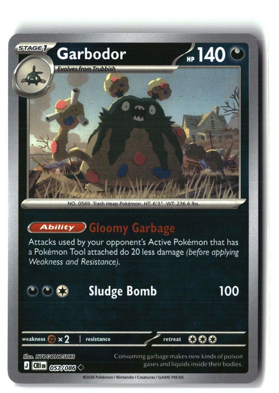 Garbodor Reverse Holofoil NM (Chaos Rising 057/086)