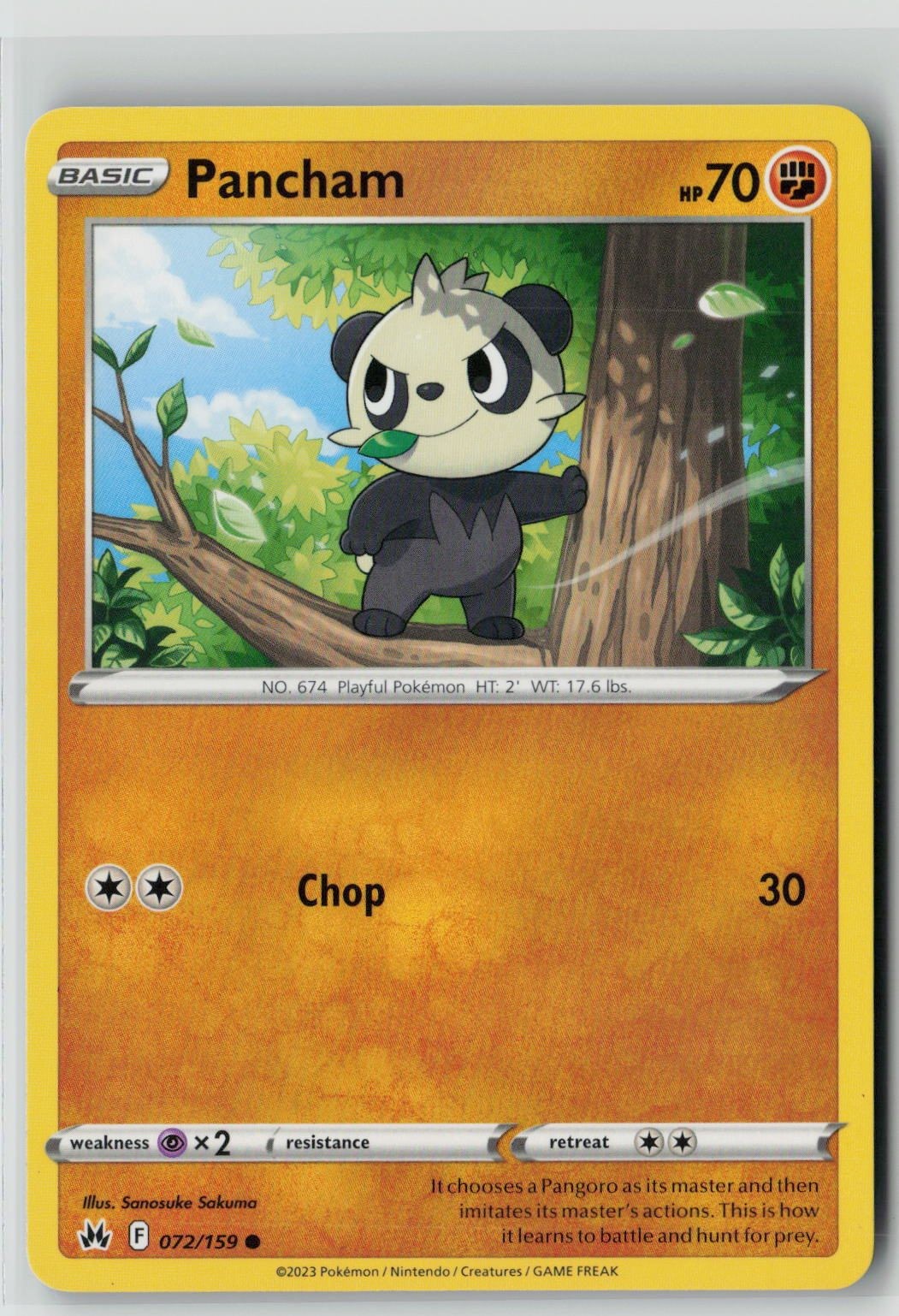 Pancham (SWSH: Crown Zenith 072/159) NM
