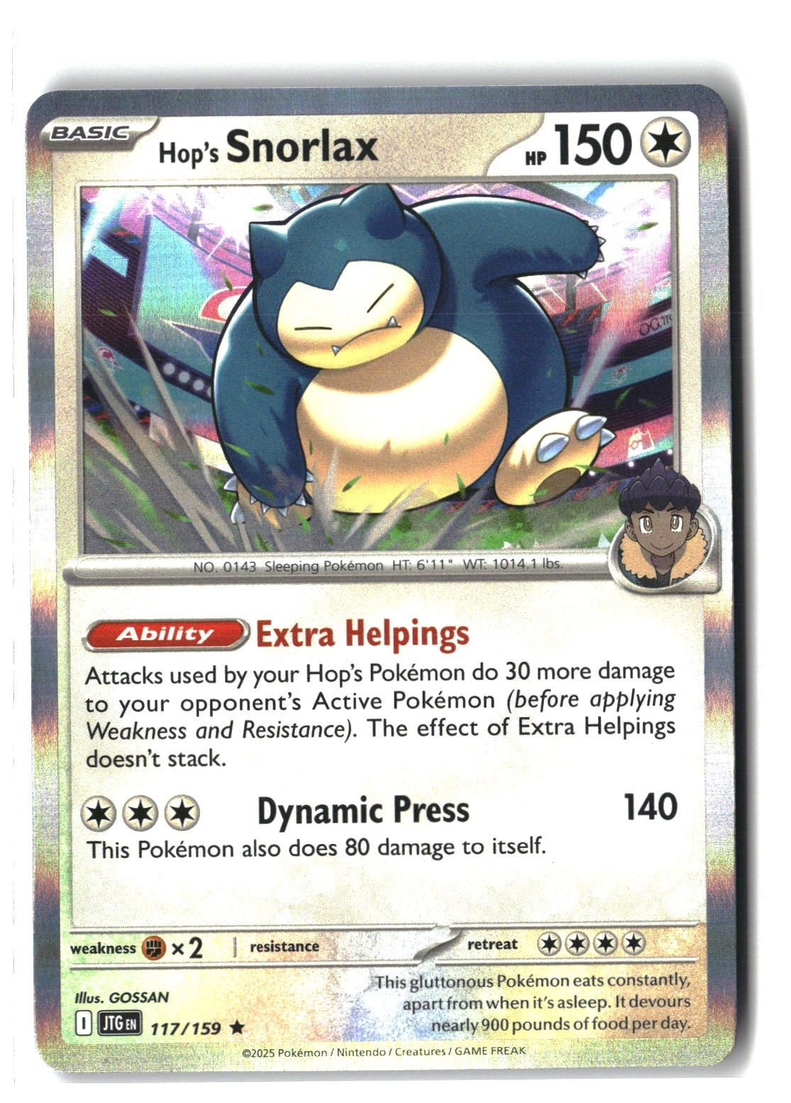 Hop's Snorlax Holofoil NM (Journey Together 117/159)