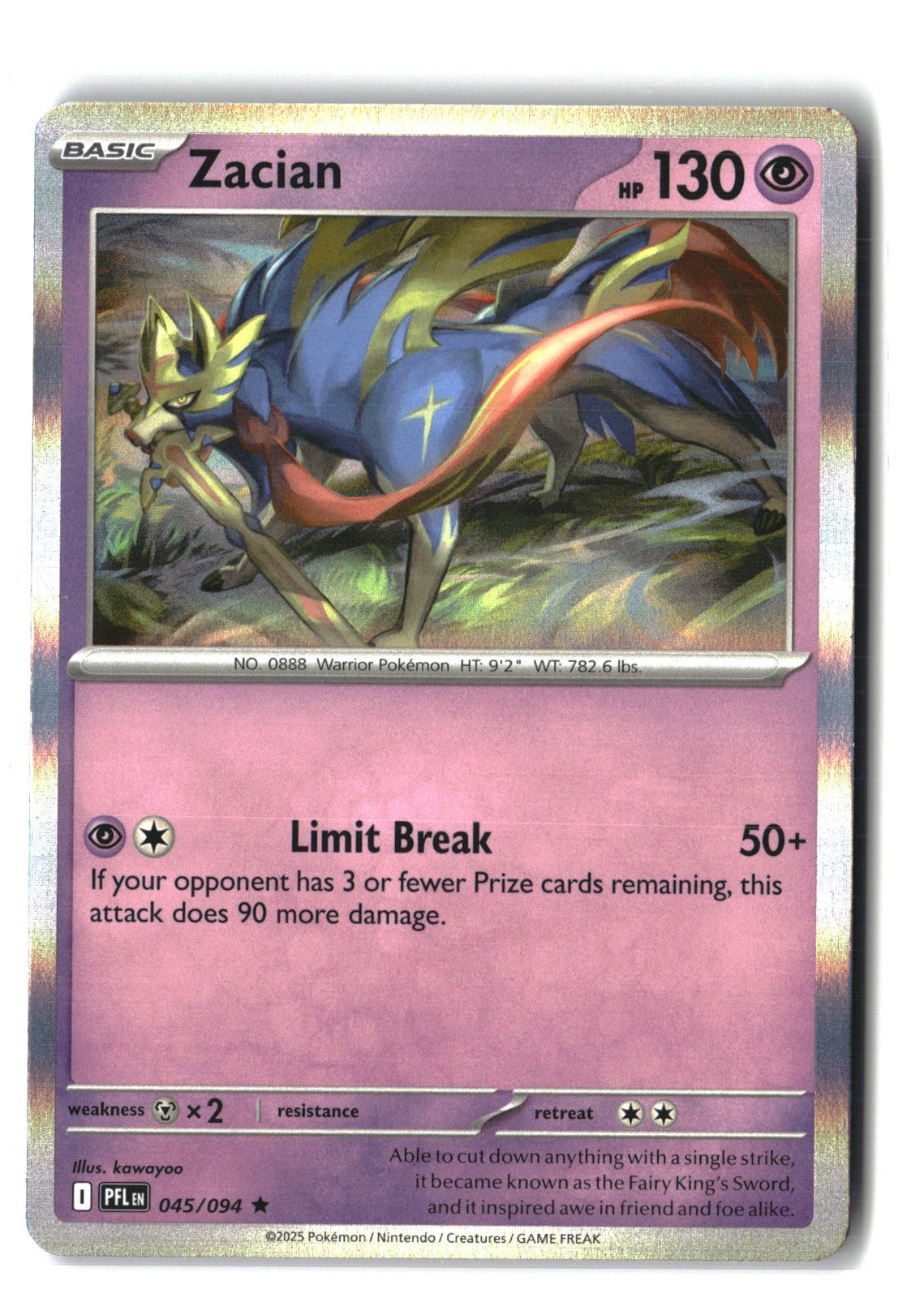 Zacian Holofoil NM (Phantasmal Flames 045/094)
