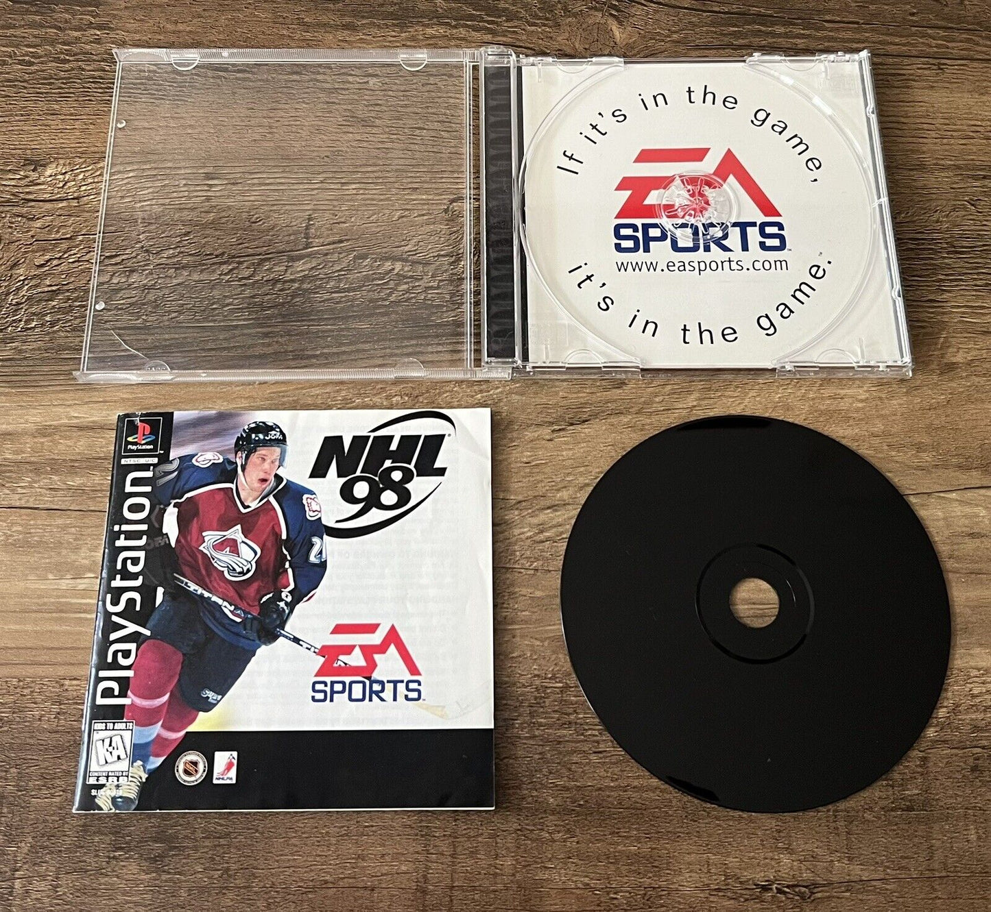 NHL 98 PlayStation 1 PS1 Manual Included + Ad Insert TESTED BLACK LABEL Hockey