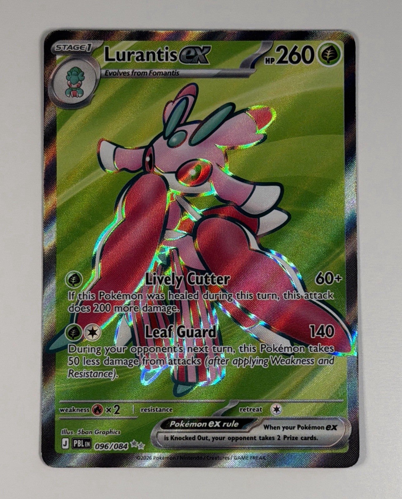Lurantis ex 96/84 PBL Pitch Black Ultra Rare Holo Near Mint NM Pokémon TCG