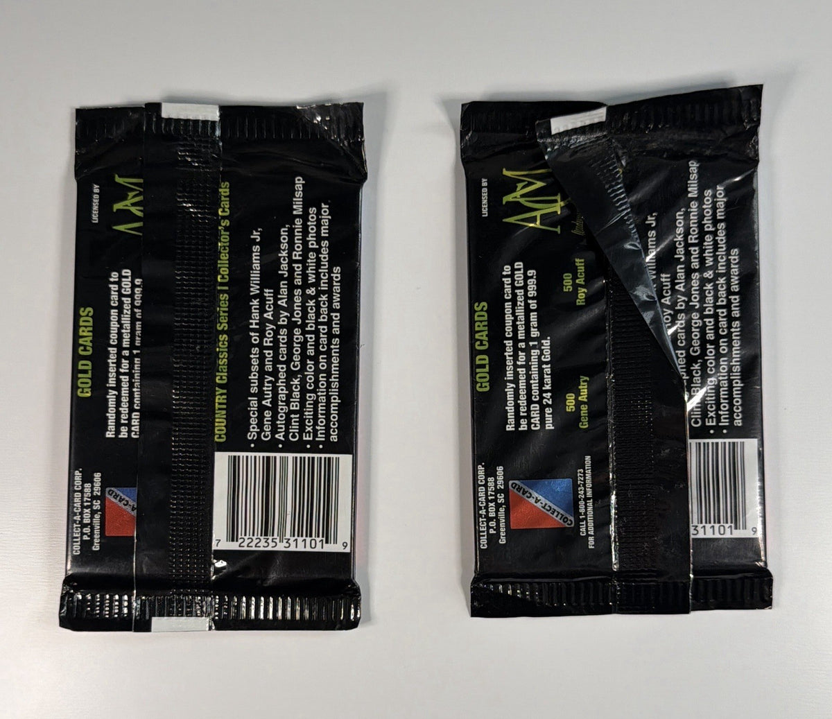 1992 ACM Country Classics Series 1 Two sealed foil packs of 10 cards