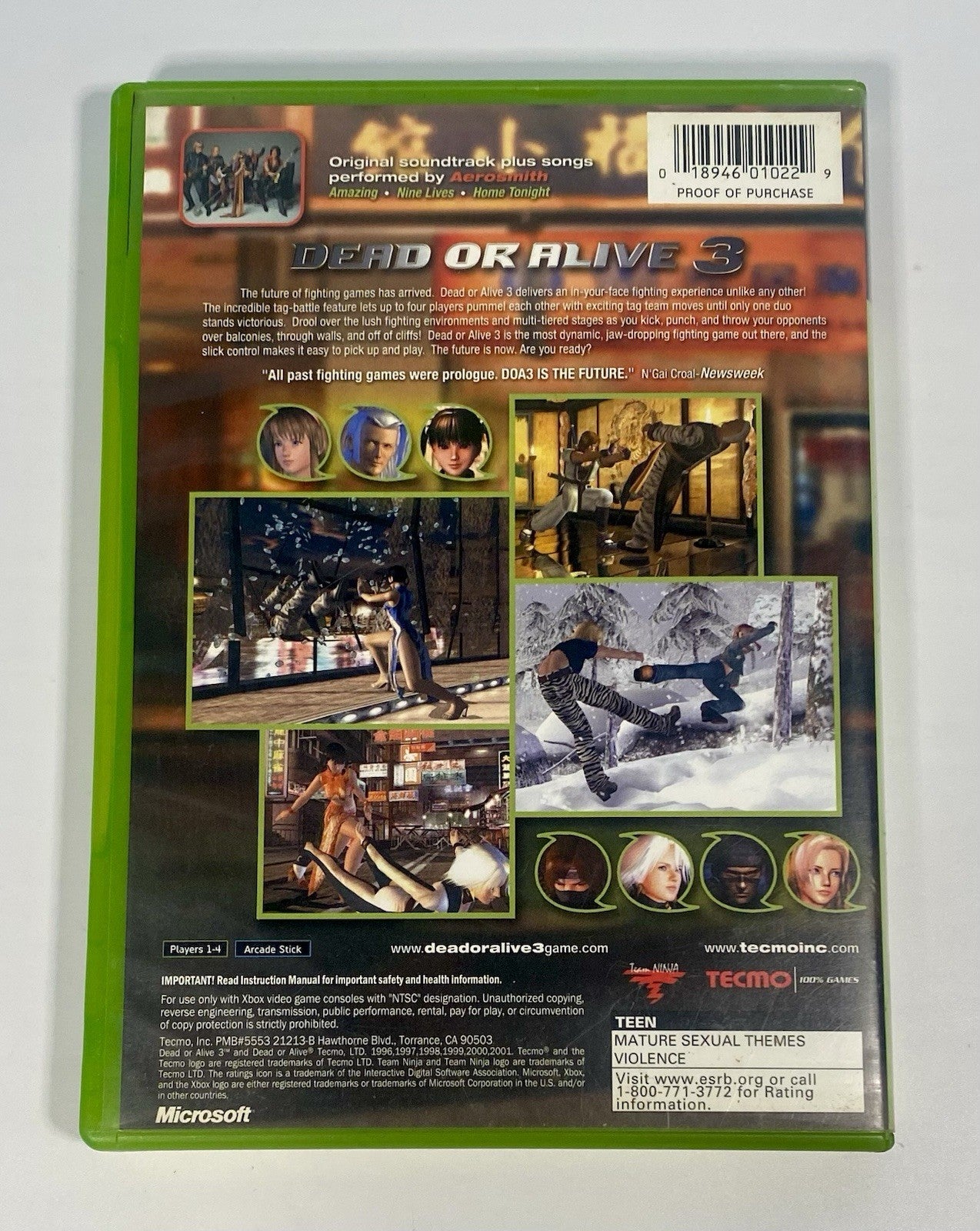 Dead or Alive 3 (Microsoft Original Xbox, 2001) w/ Manual Complete CIB Tested