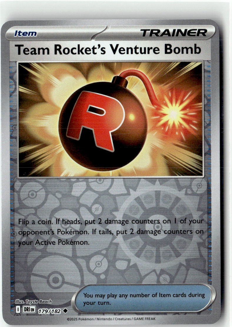 Team Rocket's Venture Bomb Reverse Holofoil NM (Destined Rivals 179/182)
