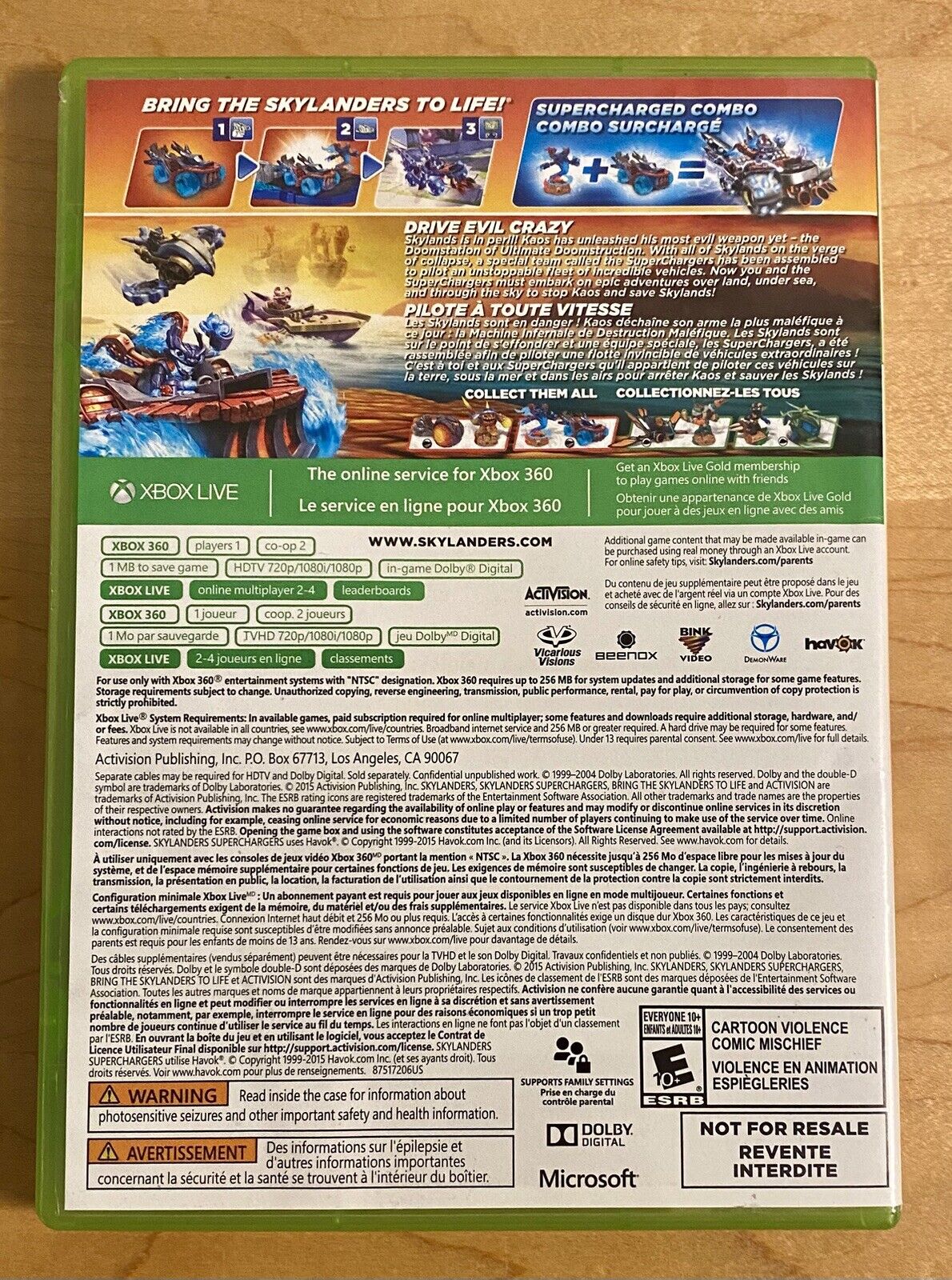 Skylanders: Superchargers (Microsoft Xbox 360, 2004) No Manual, Tested